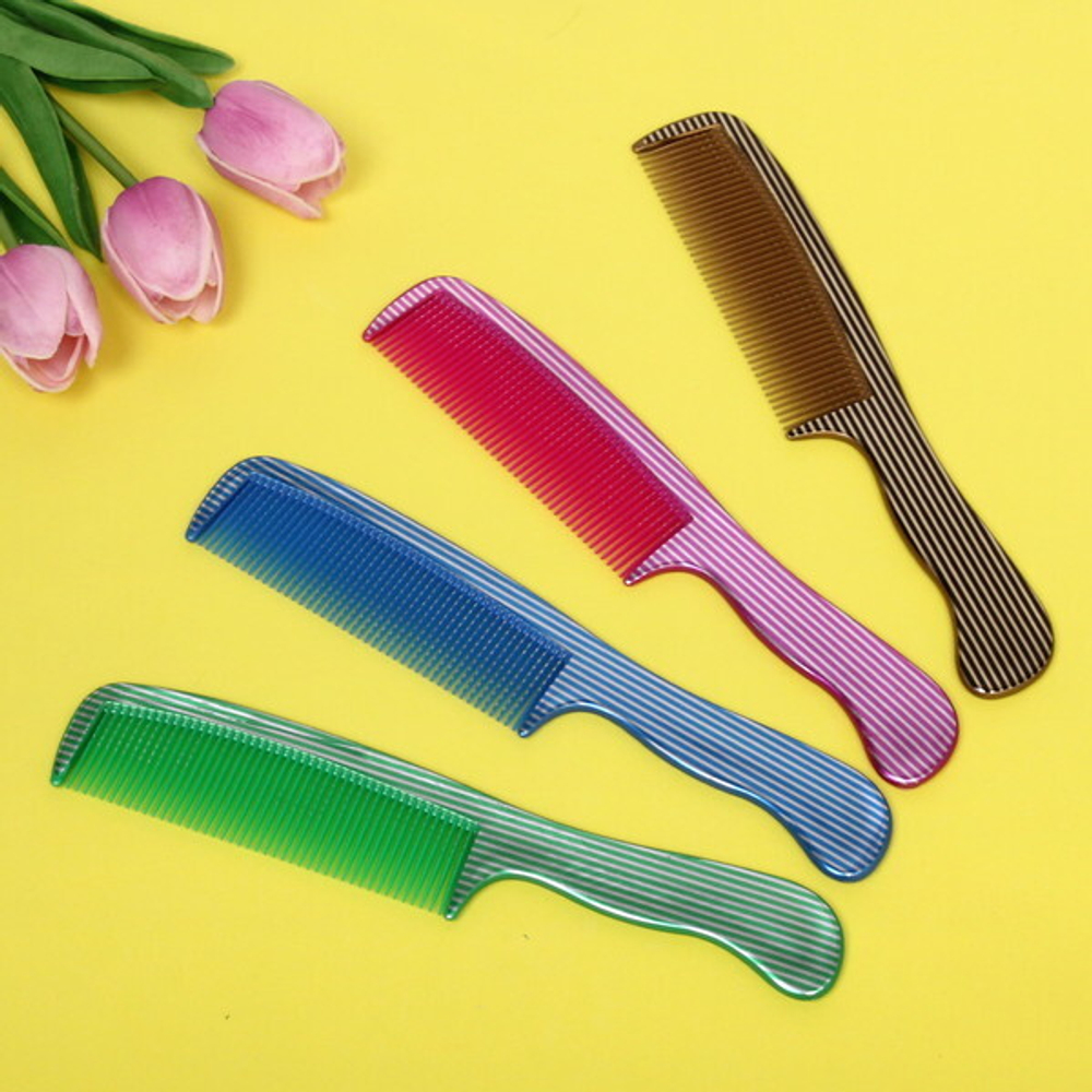 Расческа классическая с ручкой «Silkiness - Классика», микс цветов, 22*5см