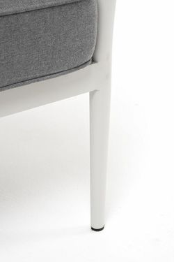 "Касабланка" кресло плетеное из роупа, каркас алюминий светло-серый (RAL7035) муар, роуп серо-коричневый 23мм, ткань серая 017