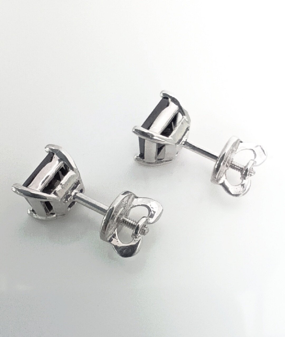 Серьги пусеты Эстерелла, серебро 925 пробы, родированные, с фианитом/Ф