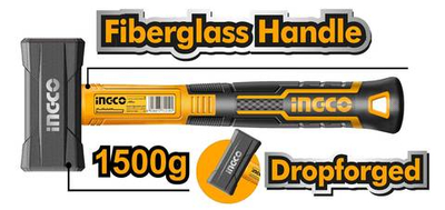 Кувалда с фибергласовой рукояткой 1,5кг. INGCO HSTH81803 INDUSTRIAL