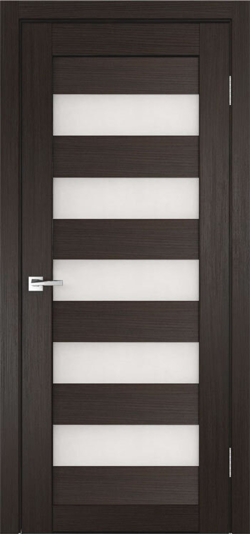 Межкомнатная дверь Велюкс 1 Ясень сноу / Цвет тон Грей / Остекление "Сатинат белое" / Двери Верда