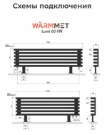 Радиатор WARMMET водяной напольный горизонтальный Luxe 60HN (W) БЕЖЕВЫЙ RAL1015
