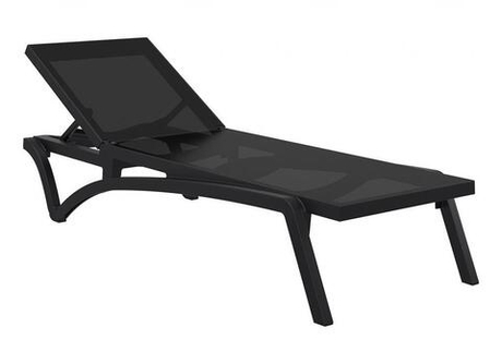 Шезлонг-лежак пластиковый, Siesta Contract Pacific, черный