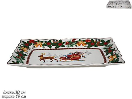Lenardi 105-606 Блюдо 30см. НОВЫЙ ГОД в под.уп.(х12) Фарфор