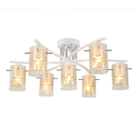 Потолочный светильник 7x40Вт  E27, металл/стекло, белый/янтарный