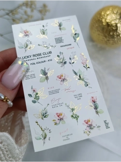 Lucky Rose Слайдеры наклейки для длинных ногтей 410