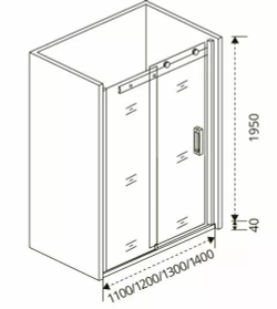 Душевая дверь в нишу Bas Altair WTW-110-C-CH 110*195 без поддона