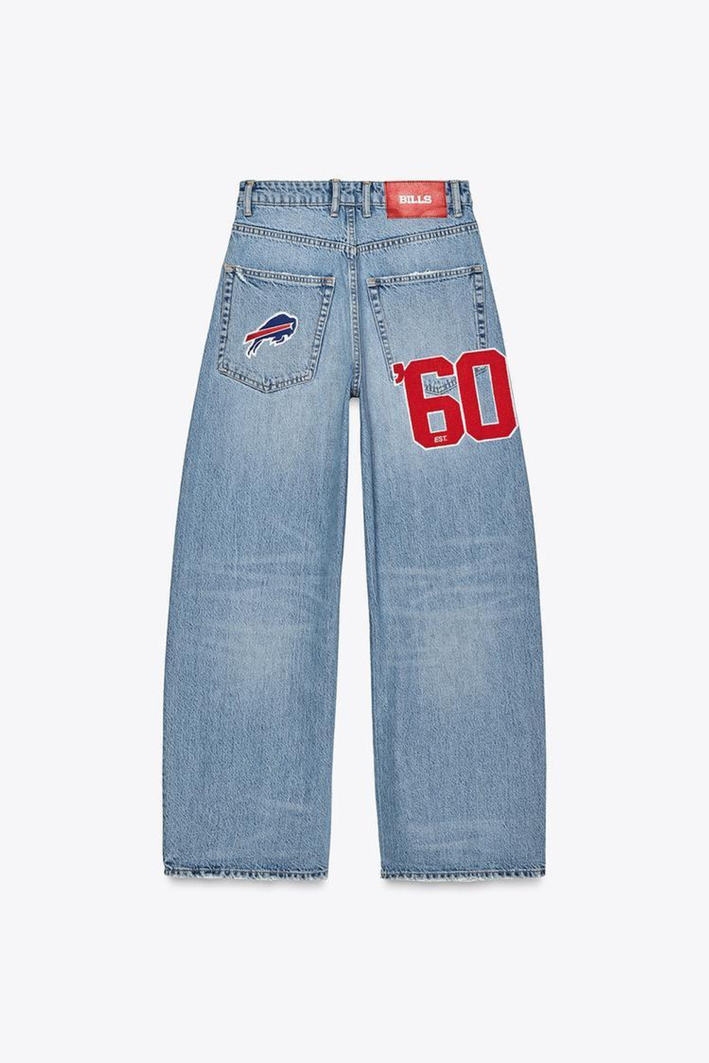 ZARA ДЖИНСЫ TRF BAGGY NFL СО СРЕДНЕЙ ПОСАДКОЙ, МОРСКОЙ СИНИЙ