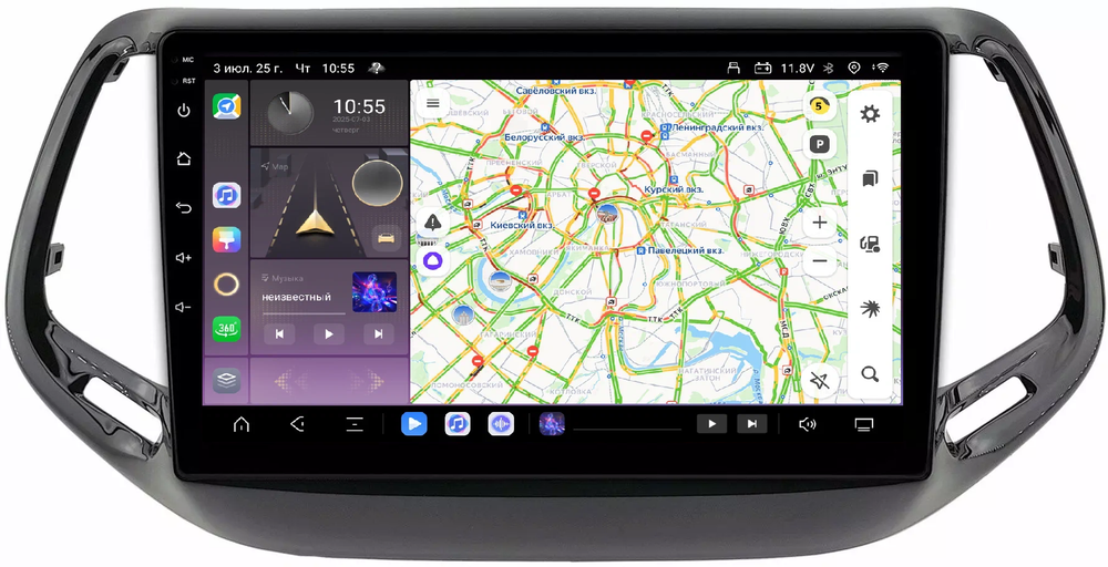 Магнитола для Jeep Compass 2016+ - Carmedia OL-1255 QLed, Android 13, TS20, CarPlay, SIM-слот