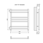 Полотенцесушитель водяной Lemark Unit П7 LM45607BL 500x600, черный