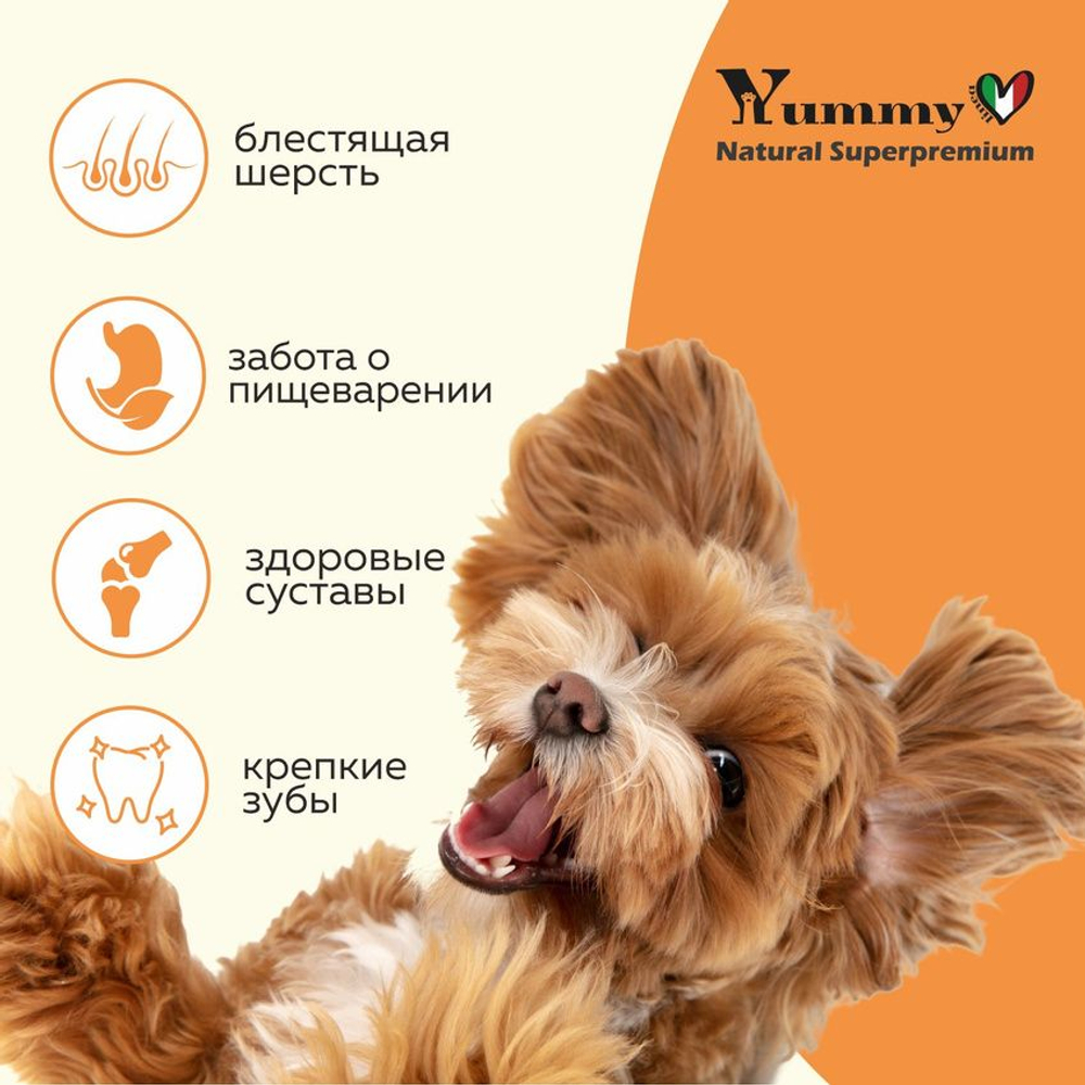 Yummy Linea корм для взрослых собак малых и миниатюрных пород, индейка, 800 гр