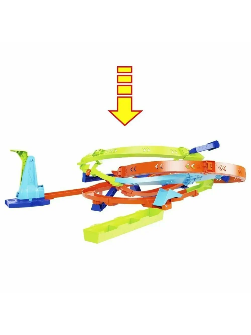 Hot Wheels HTK16 Испытание гиперпетли, игровой набор с петлёй для трюков, машинки Hot Wheels, оригинал Mattel