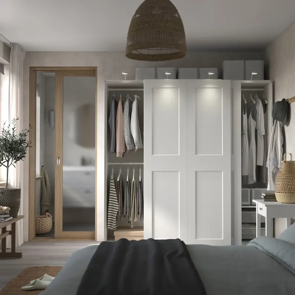 Шкаф-купе - IKEA PAX/GRIMO/ПАКС/ГРИМО ИКЕА, 200x66x201 см, белый
