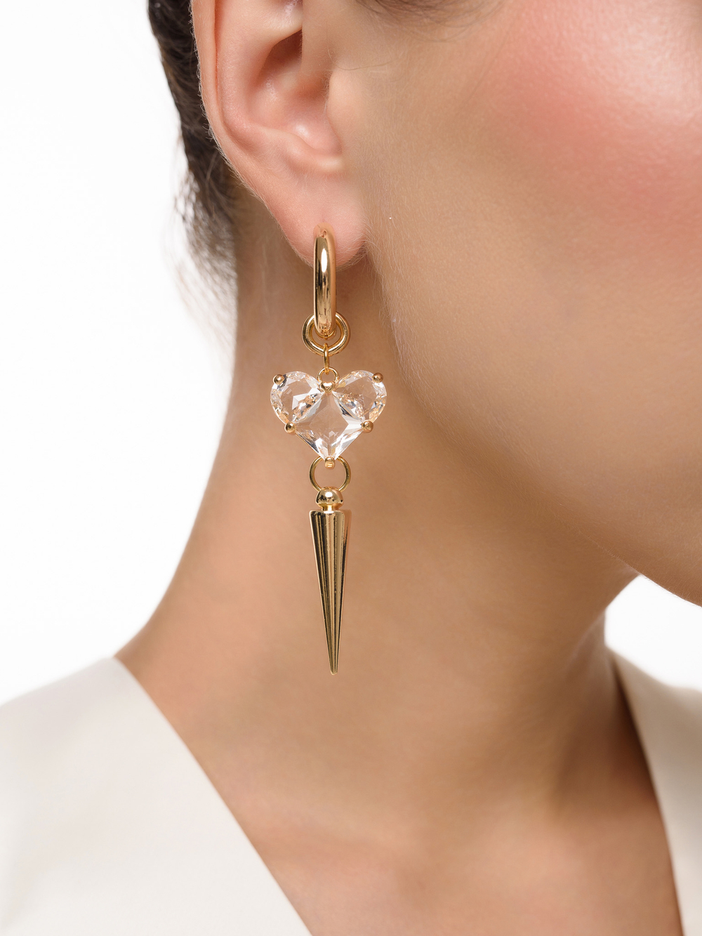 Серьги "White Soul Big" Gold