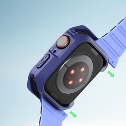 Чехол-бампер с синими вставками от Dux Ducis для часов Apple Watch 45мм на модели 7, 8 и 9 серии, серия Tamo Series Case