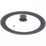 Крышка для посуды универсальная 26,28,30см серая силиконовая ручка