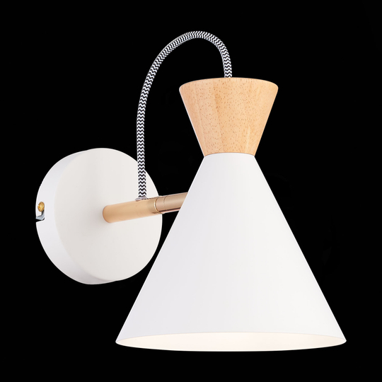 SLE125101-01 Светильник настенный Белый, Золотистый/Белый, Светлое дерево E14 1*40W