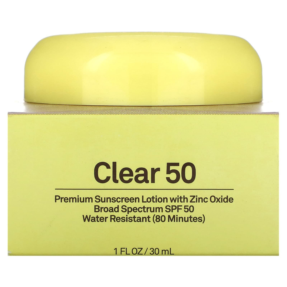 Sun Bum, Clear 50, солнцезащитный лосьон премиального качества с оксидом цинка, SPF 50, 30 мл (1 жидк. унц.)