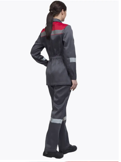 Костюм жен. «Тимбер» РФ брюч. (серый-красн.) - ПОД ЗАКАЗ