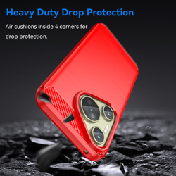 Мягкий чехол красного цвета в стиле карбон на Huawei Pura 70, мягкий отклик кнопок, серия Carbon от Caseport