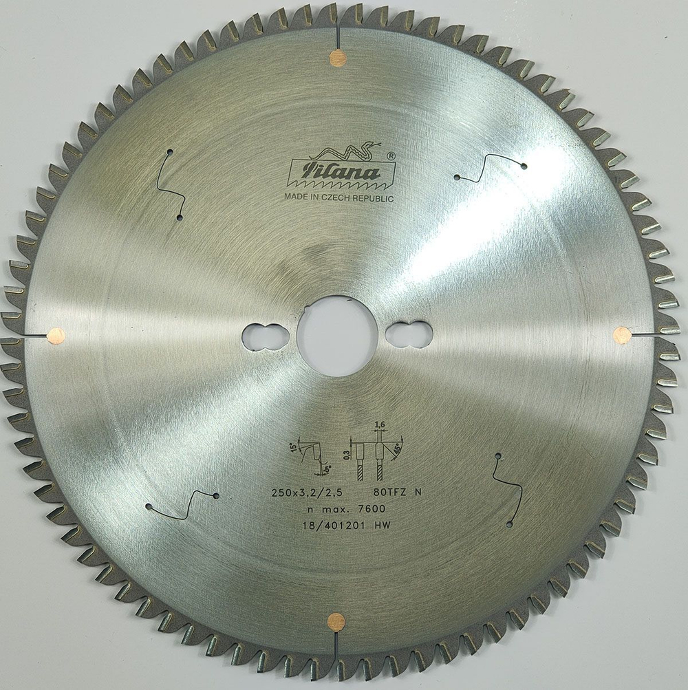 Пила дисковая TCT "Pilana" 250x3.2/2.5x30 z80 87-11 TFZ N