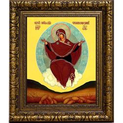 Спорительница хлебов. Икона Божьей Матери на холсте.