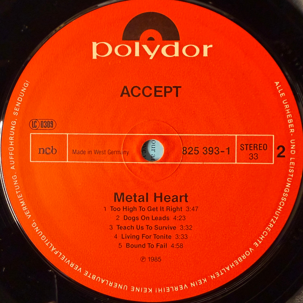 Accept ‎– Metal Heart (Германия 1985г.)
