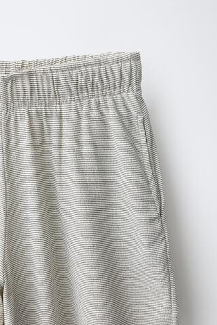 ZARA БРЮКИ-ШАРОВАРЫ ИЗ ЖАТОЙ ТКАНИ, ЭКРЮ