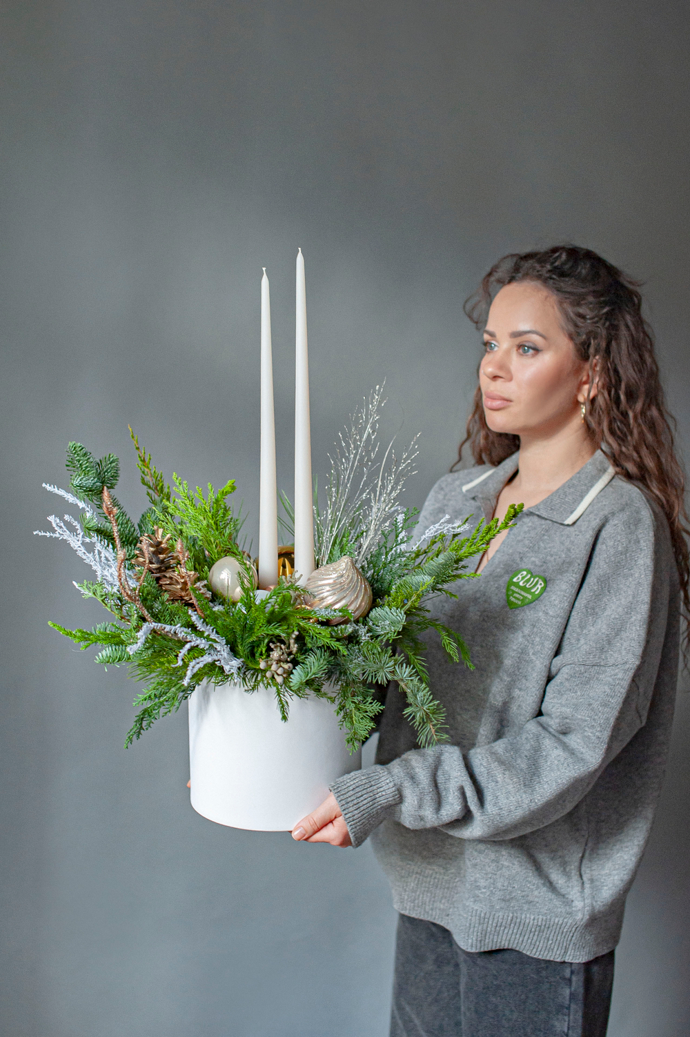 Новогодняя композиция Белое золото