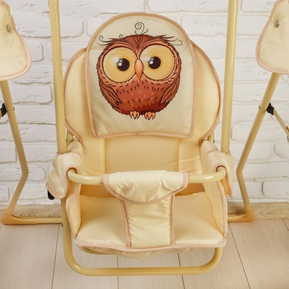 Качель детская напольная (Сова с шариком (бежевый) арт.3336)