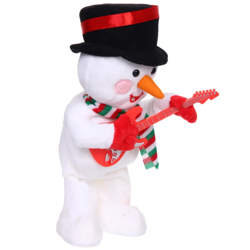 Музыкальная игрушка «Новогодний снеговик с гитарой» 14,5*20*40 см