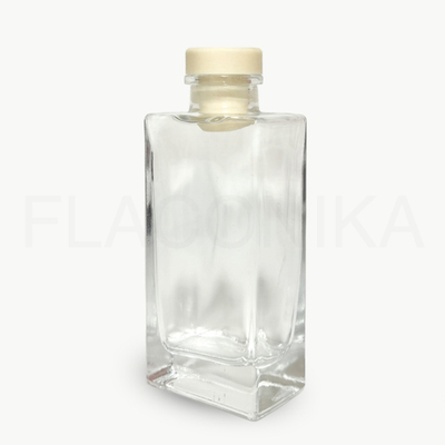 Комплект: Флакон для диффузора 100 мл прозрачный Ирида с бежевой пробкой