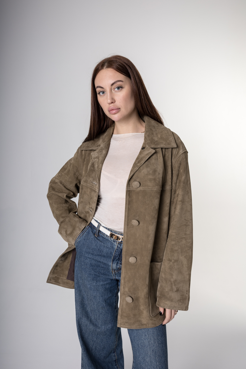 Рубашка из натуральной замши