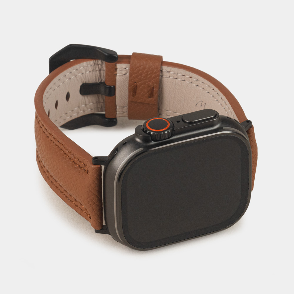 Ремешок для Apple Watch Ultra 49mm из кожи Saffiano, цвета карамель