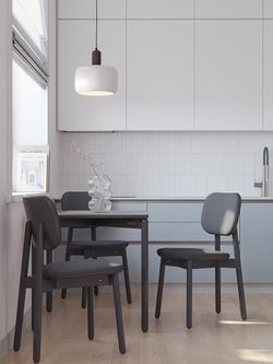 Стул с обивкой Saga, рогожка, темно-серый