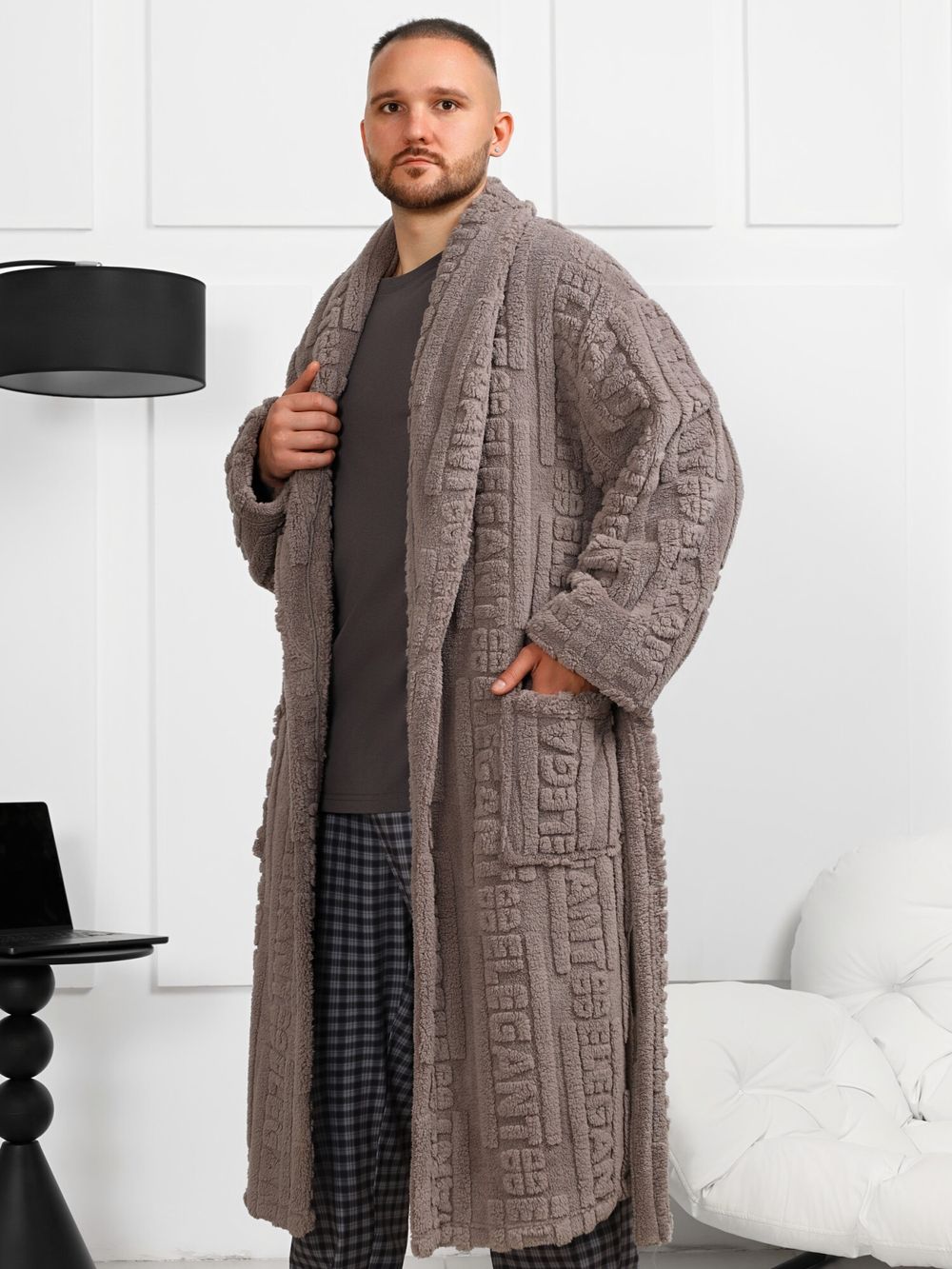 Халат мужской Идеал-3 Виотекс СЕРЫЙ