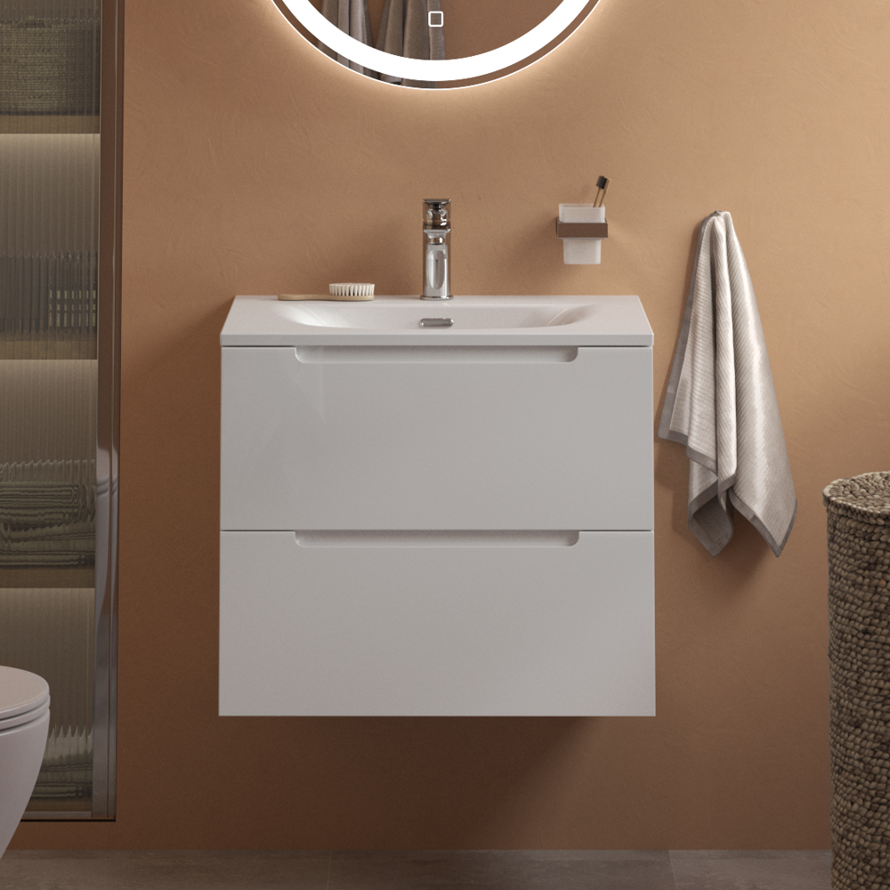 Тумба подвесная с раковиной BelBagno ETNA39-700/390-2C-SO-BL-P+BB-8099-3-70