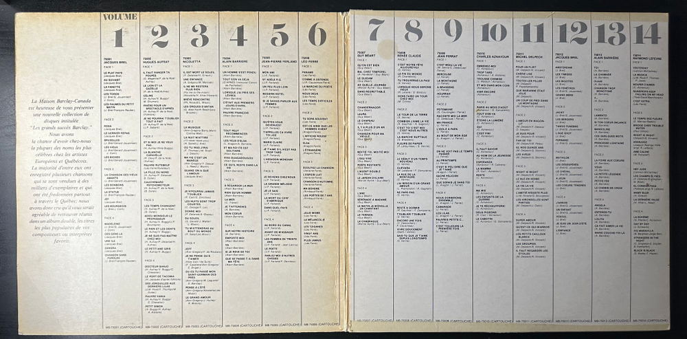 Dalida ‎– Les Grands Succès Barclay Vol. 16 (Канада 1975г.)