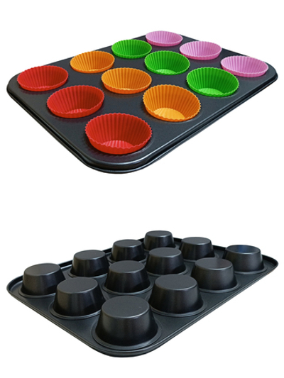 Форма для выпечки антипригарная, 12 ячеек