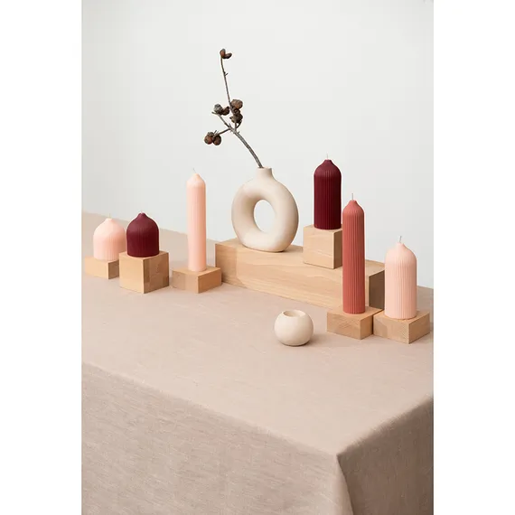 Скатерть из стираного льна бежевого цвета Essential, 150х250 см