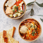 Супница, 760 мл, 115*90*118 мм, КРАФТ, с бумажной крышкой