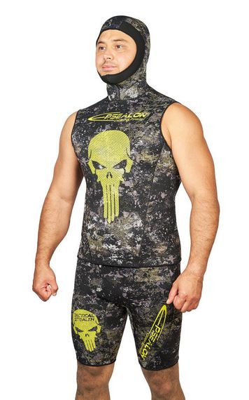 Майка Epsealon Skull Tactical Camo с шлемом без рукавов  2.5 мм