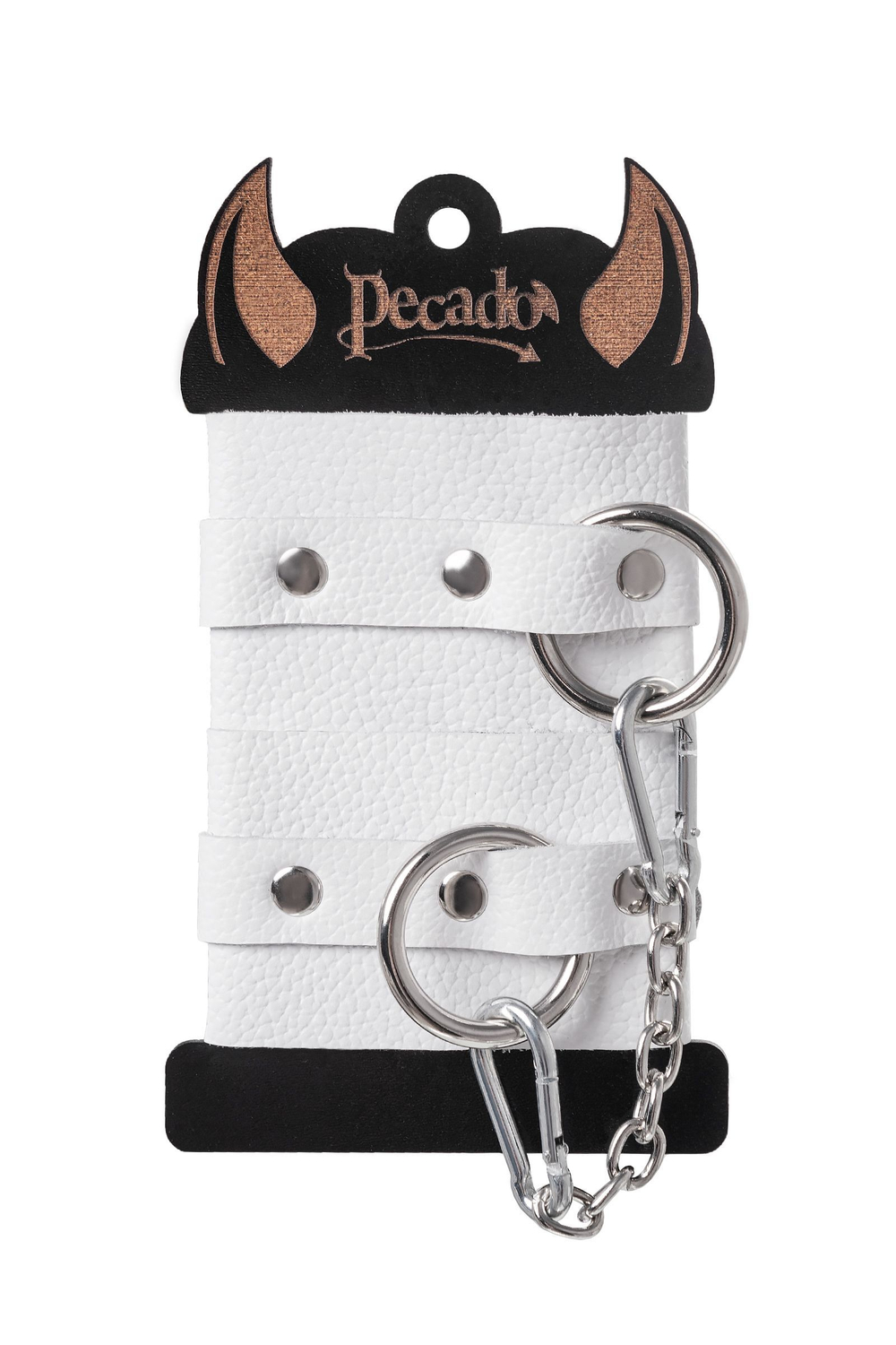 Белые мягкие кожаные наручники с люверсами (Цвет: белый)