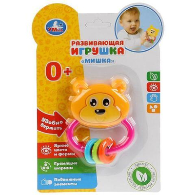 Погремушка "Мишка" подвижные детальки на блистер (Умка)