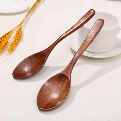 Деревянная ложка. Длина 18,5 см. Цвет: красное дерево.