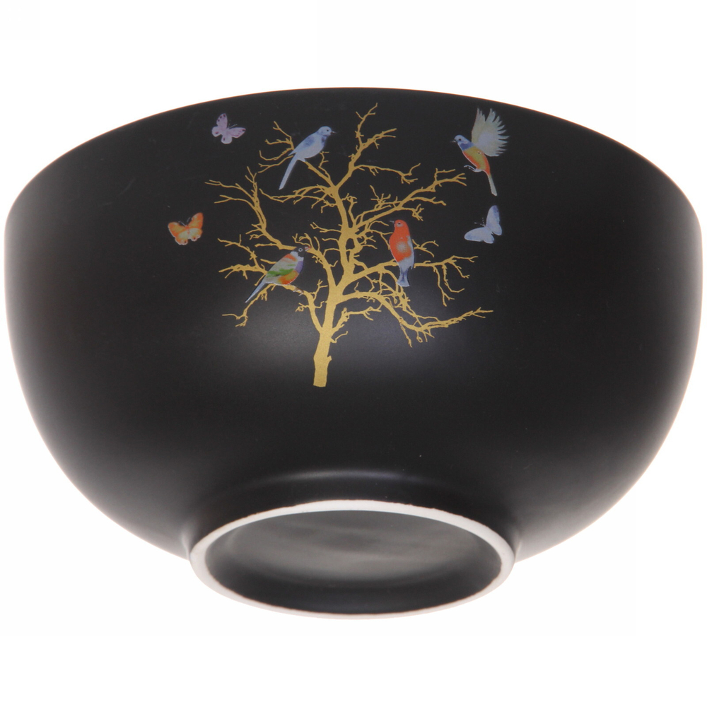 Салатник керамический «Райский сад» 17,5*8,5см, черный