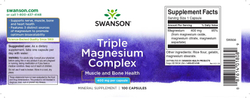 Swanson Triple Magnesium Complex 400 mg, 30 капс.