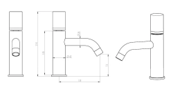 Смеситель для умывальника Boheme STICK MRAMOR 121-B-MR-W