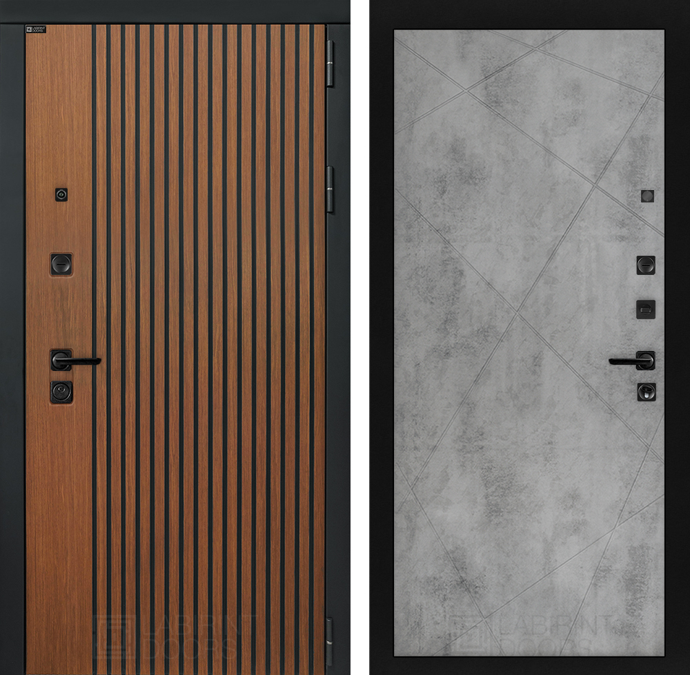 Дверь входная Лабиринт STORM 24 Бетон светлый металлическая