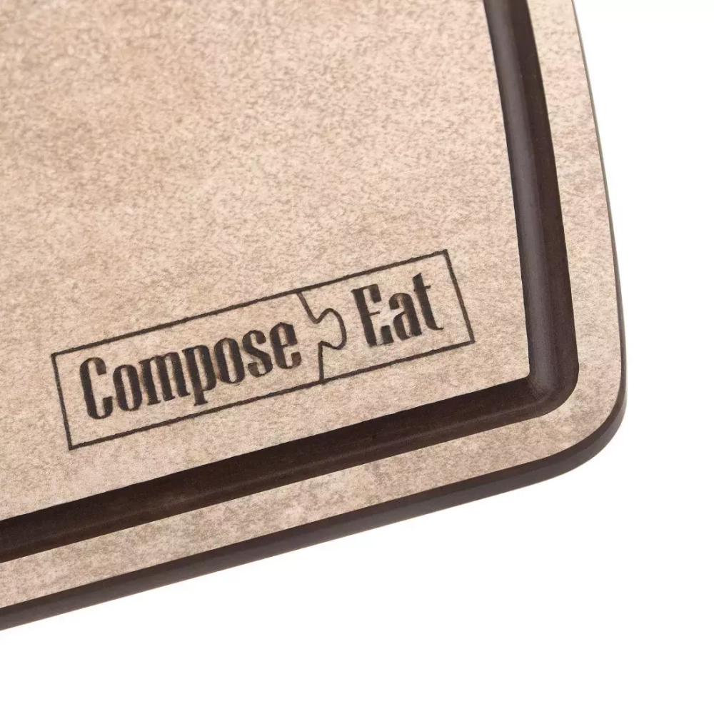 Доска разделочная c желобом 36х28см ComposeEat Fashion порфир кремовый